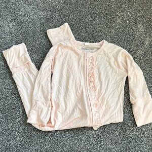 Pink Ruffled Zip-Up Onesie